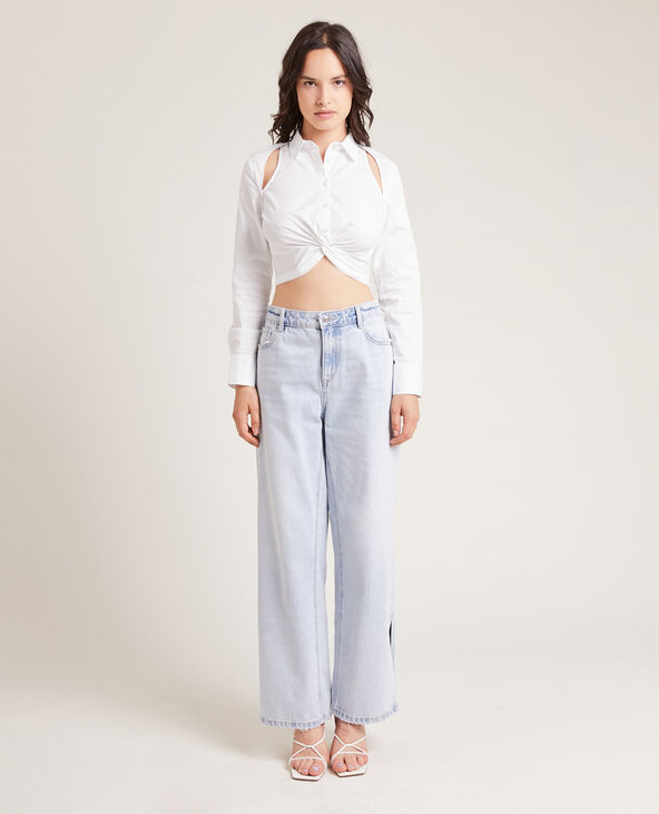 Chemise courte avec découpes blanc - Pimkie