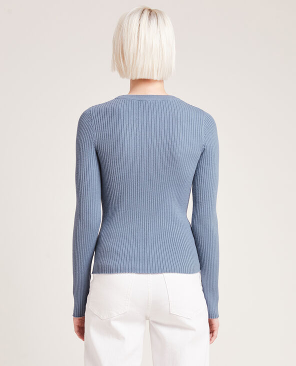 Pull côtelé bleu - Pimkie