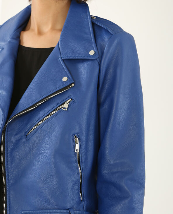Veste biker en simili cuir