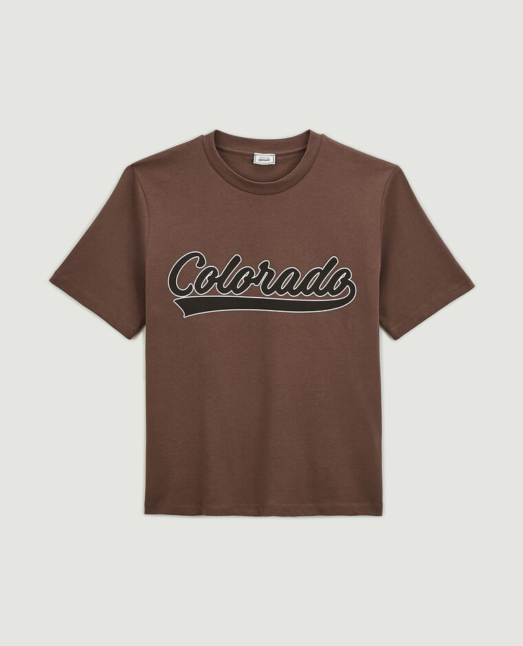 T-shirt col rond marron - Pimkie