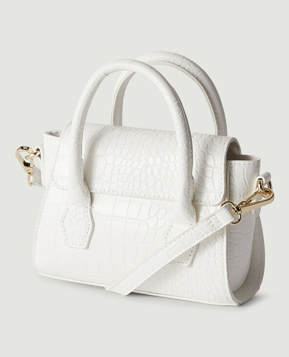 Mini-sac boxy effet croco blanc - Pimkie