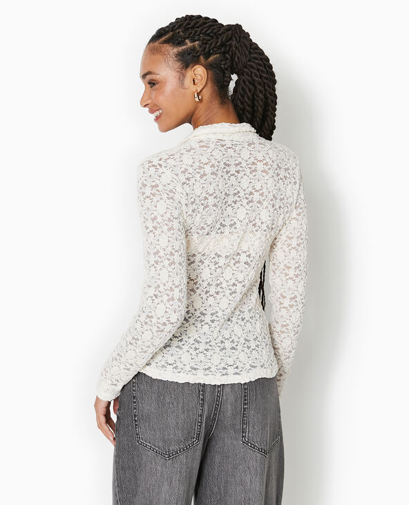 Chemise en dentelle blanc - Pimkie