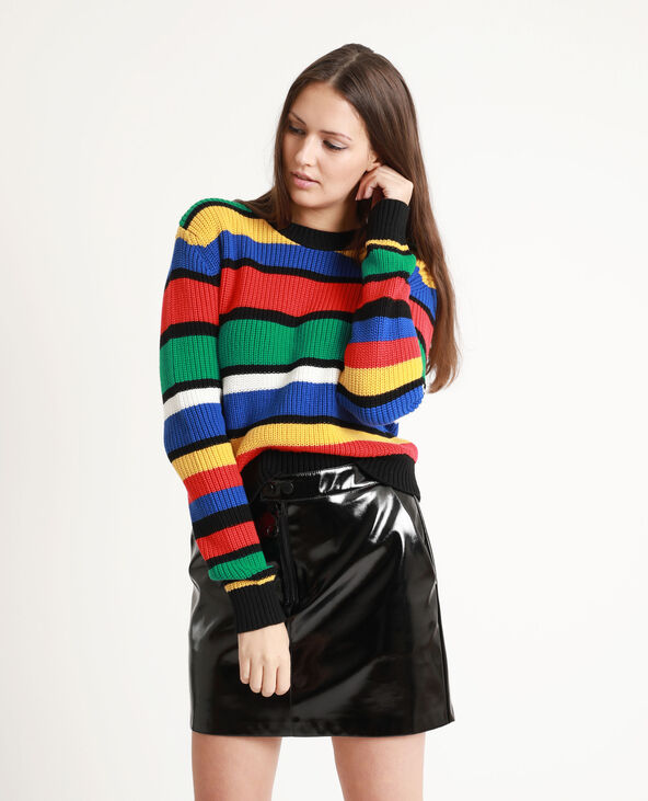 Pull multicolore noir - Pimkie