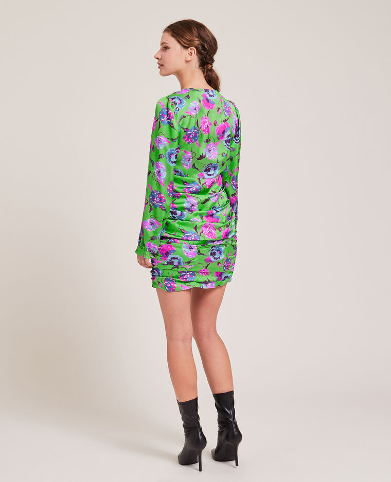 Robe courte en satin vert - Pimkie