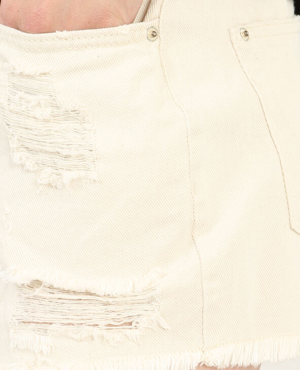 Short en jean taille haute blanc - Pimkie