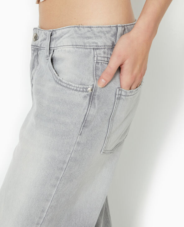 Jean wide taille basse blanc - Pimkie