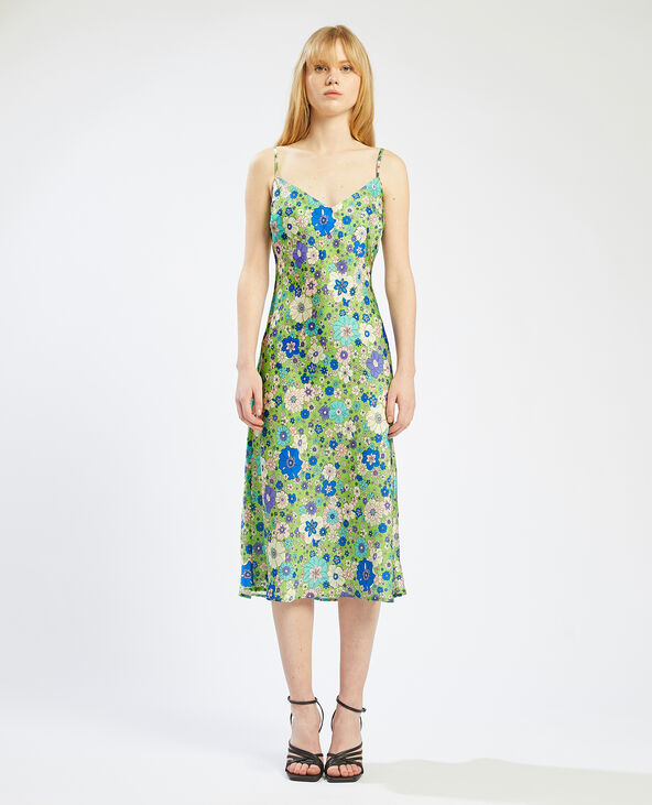Robe longue à fleurs vert - Pimkie
