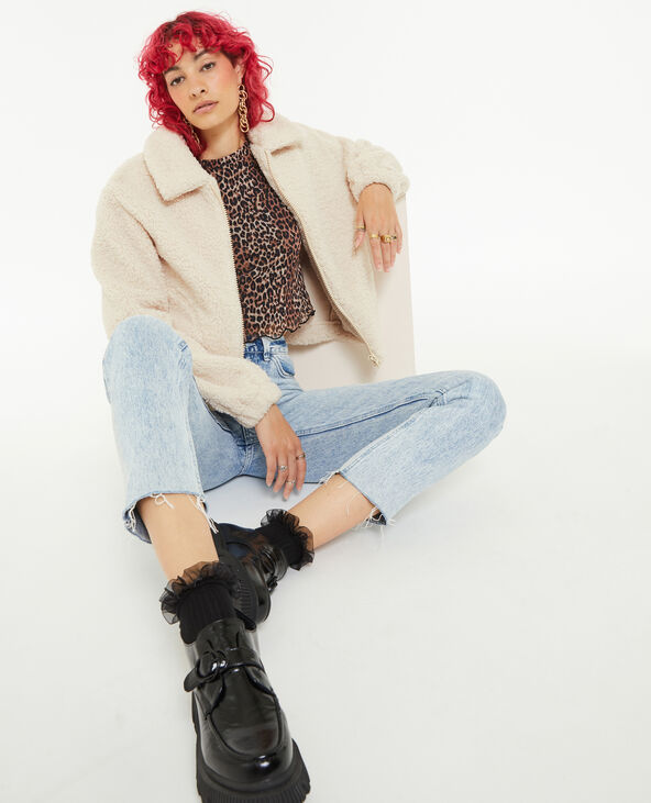 Veste zippée en sherpa sable - Pimkie