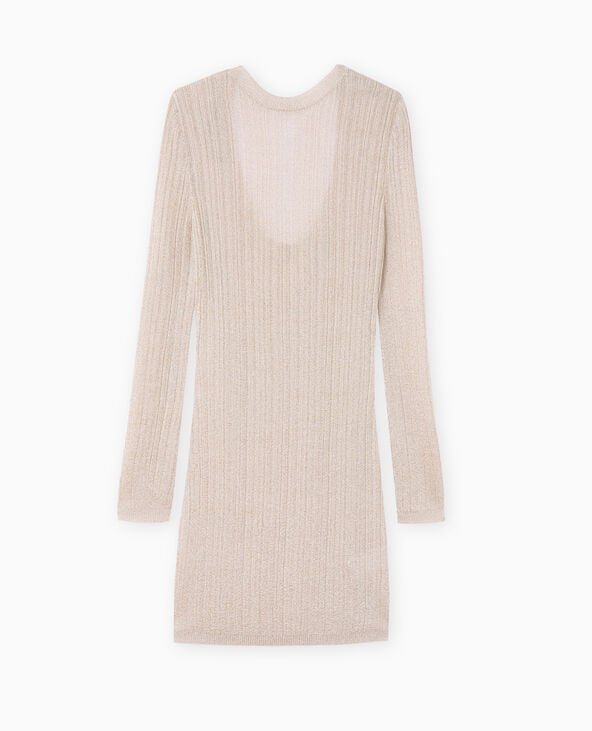 Robe moulante en maille avec lurex dos dégagé doré - Pimkie