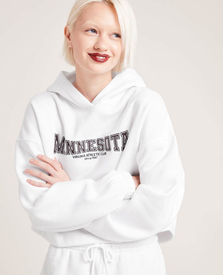 Sweat en molleton cropped blanc - Pimkie