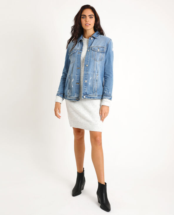 Veste en jean large bleu - Pimkie