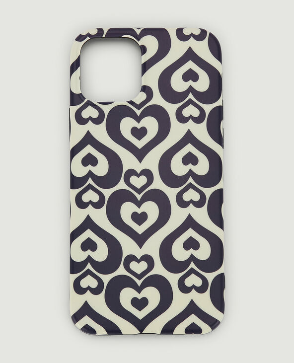 Coque iPhone "cœurs" blanc - Pimkie