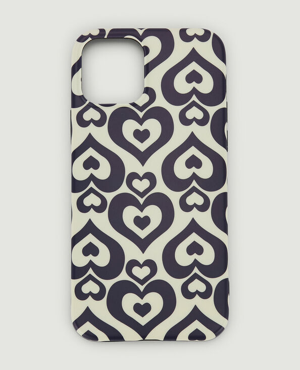 Coque iPhone "cœurs" blanc - Pimkie