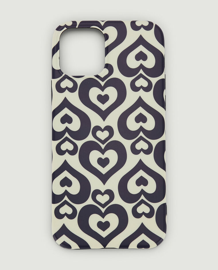 Coque iPhone "cœurs" blanc - Pimkie