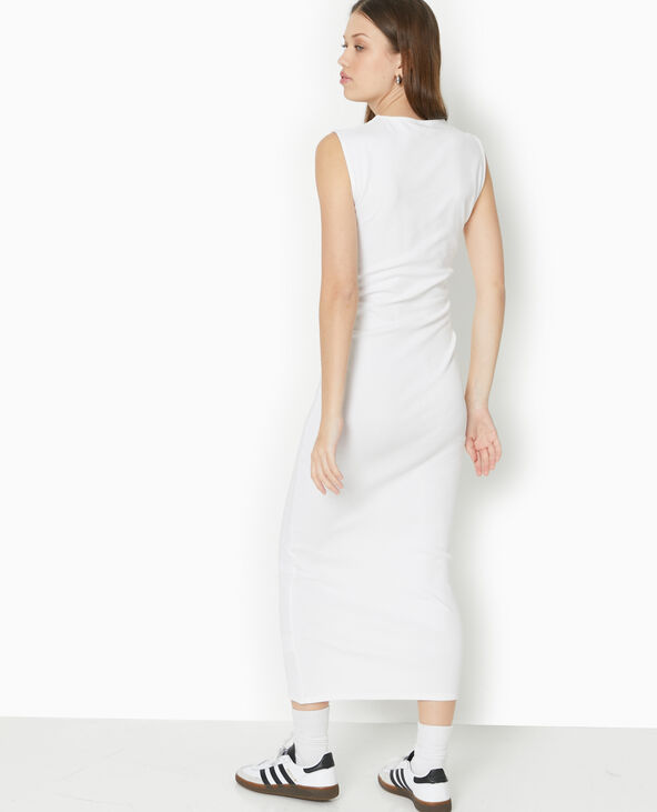 Robe longue sans manches avec fronces côtés blanc - Pimkie