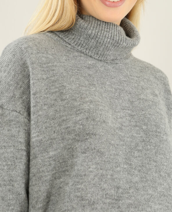 Robe pull à col roulé gris chiné - Pimkie