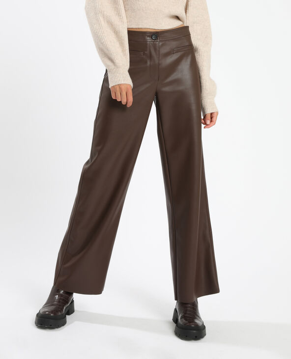 Pantalon droit simili cuir