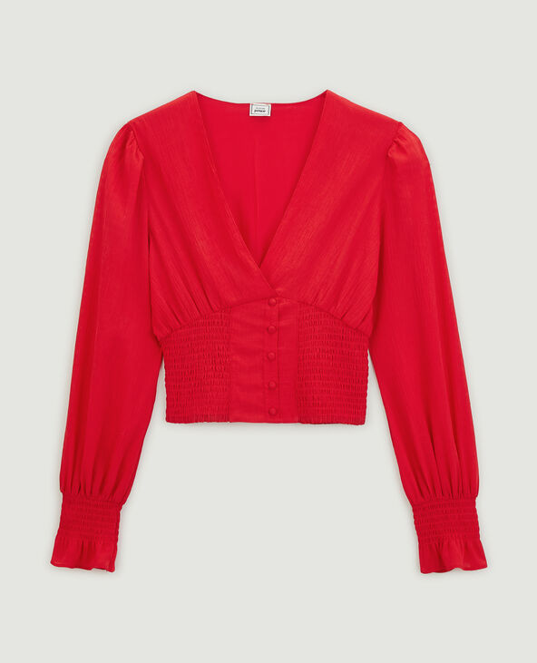 Blouse courte rouge - Pimkie