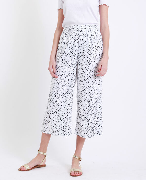 Pantalon fluide à pois blanc - Pimkie