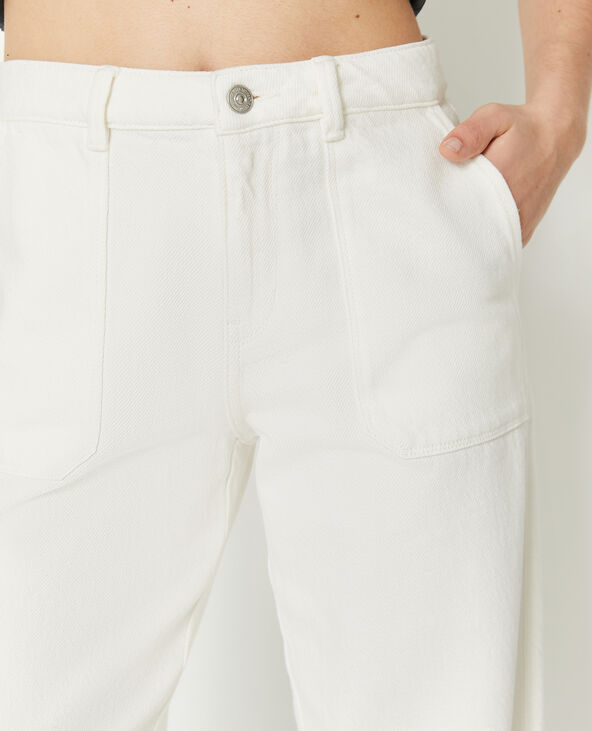 Jean wide souple taille regular blanc - Pimkie