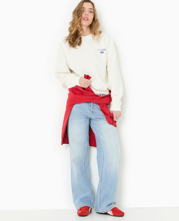 Sweat oversize avec print poitrine et dos blanc - Pimkie