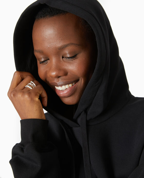 Sweat capuche avec poche devant noir - Pimkie