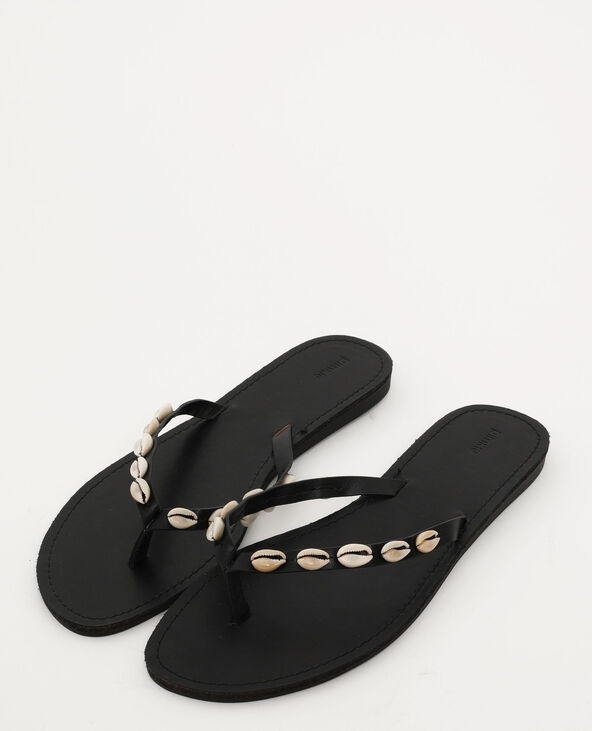 Tongs coquillages noir - Pimkie