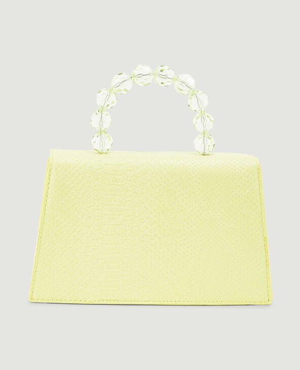 Sac boxy avec poignée perles jaune - Pimkie