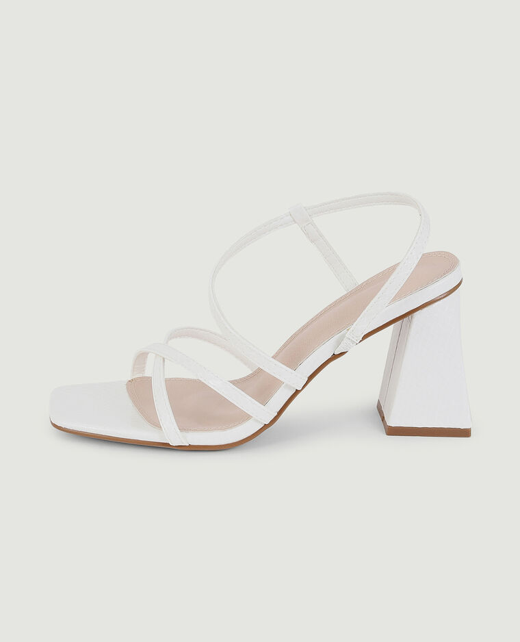 Sandales à brides effet serpent blanc - Pimkie