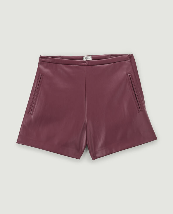 Short en simili cuir bordeaux - Pimkie