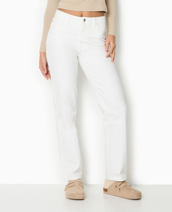 Jean droit taille regular blanc - Pimkie