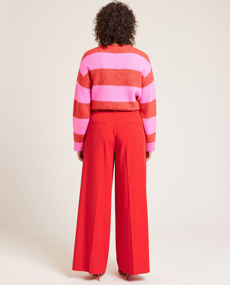 Pantalon large taille haute rouge - Pimkie