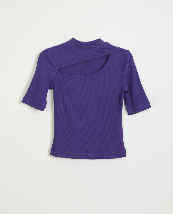 T-shirt côtelé violet - Pimkie