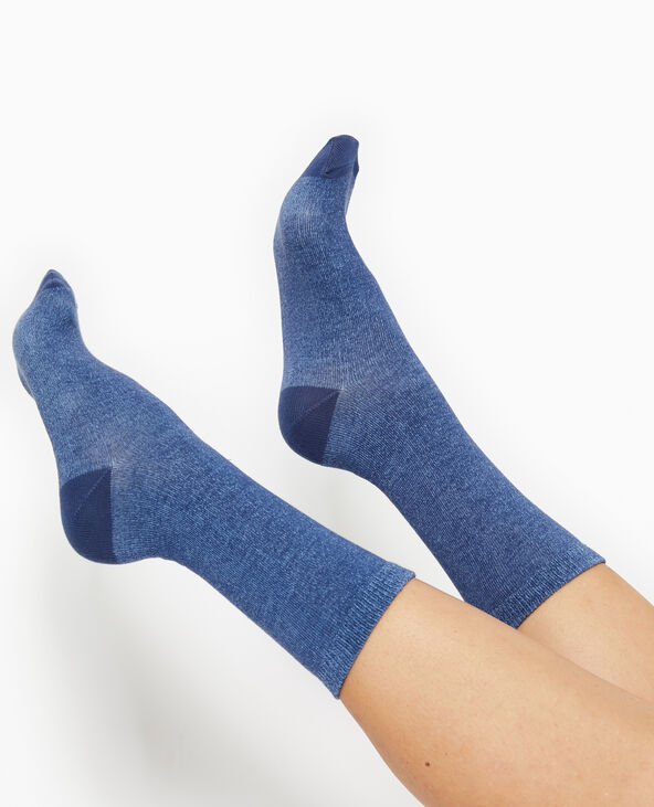 Chaussettes en maille chinée bleu clair - Pimkie