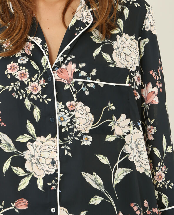 Chemise style pyjama noir - Pimkie