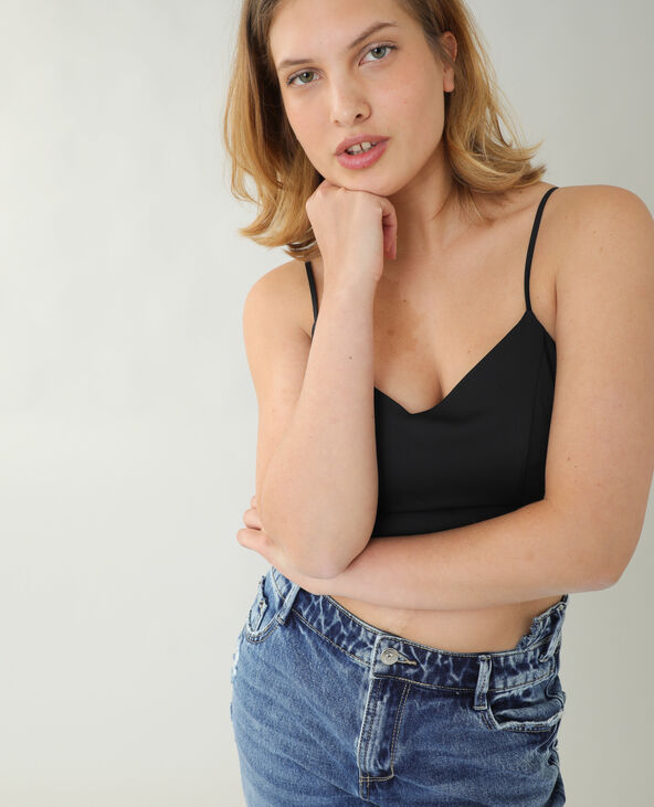 Brassière effet soie noir - Pimkie