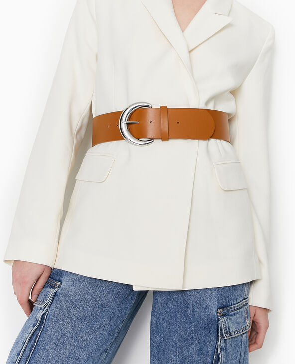 Ceinture large avec grosse boucle camel - Pimkie