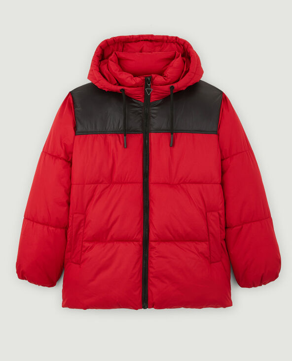Doudoune colorblock à capuche rouge - Pimkie