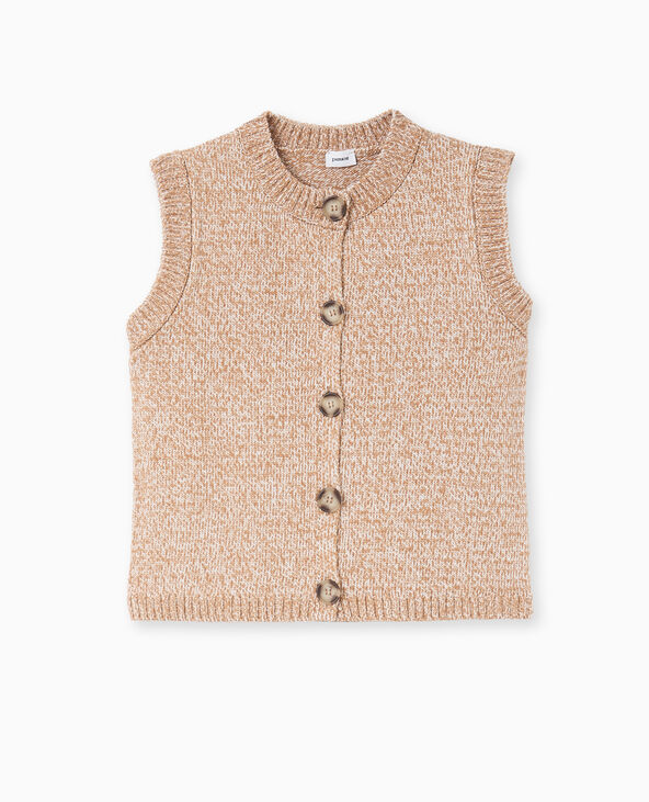 Gilet sans manches en maille moulinée taupe - Pimkie