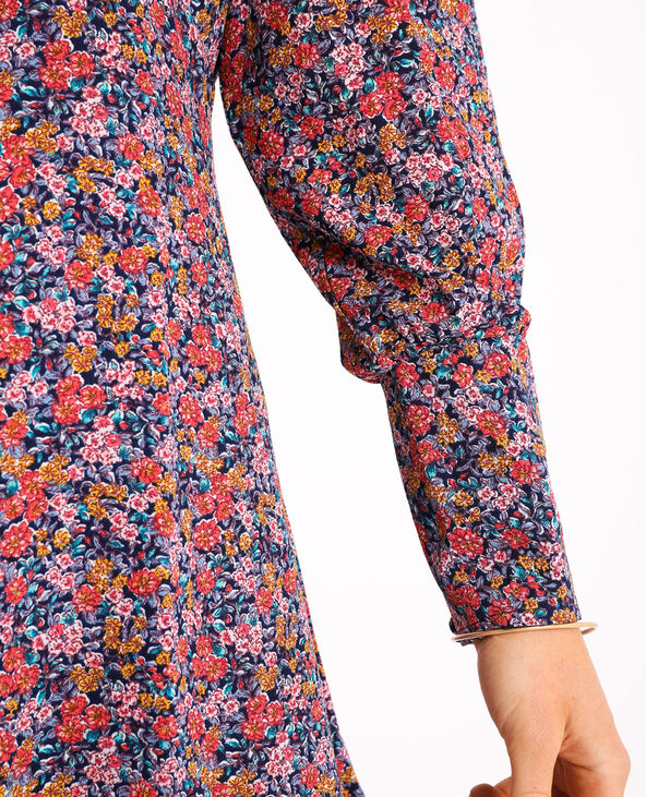 Petite robe à fleurs bleu foncé - Pimkie
