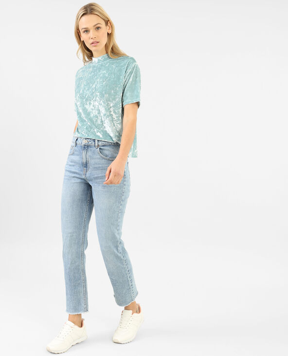 T-shirt velours vert de gris - Pimkie