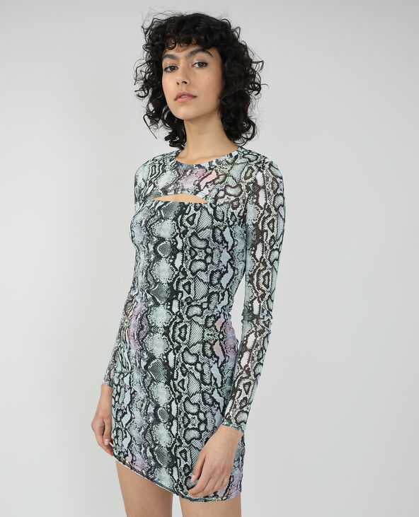 Robe et chauffe epaule motif python Pimkie