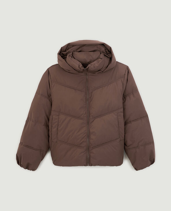 Doudoune oversize avec capuche marron - Pimkie