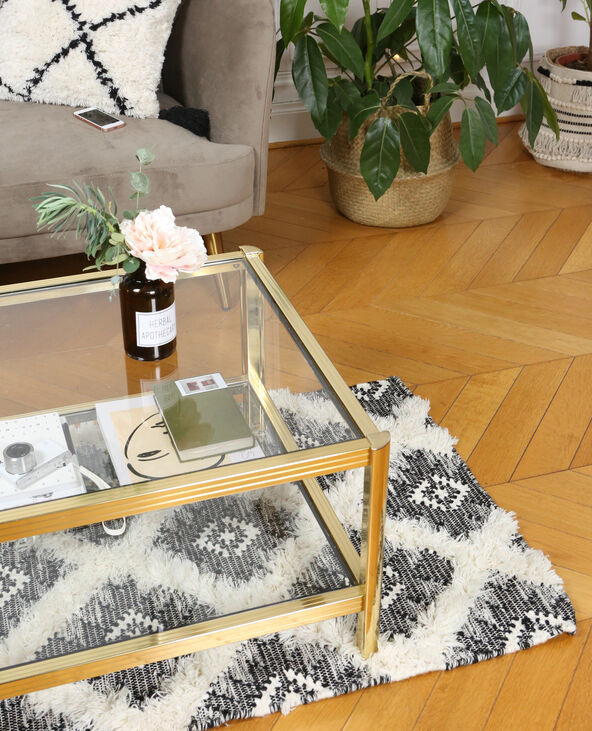Tapis ethnique à losanges noir - Pimkie
