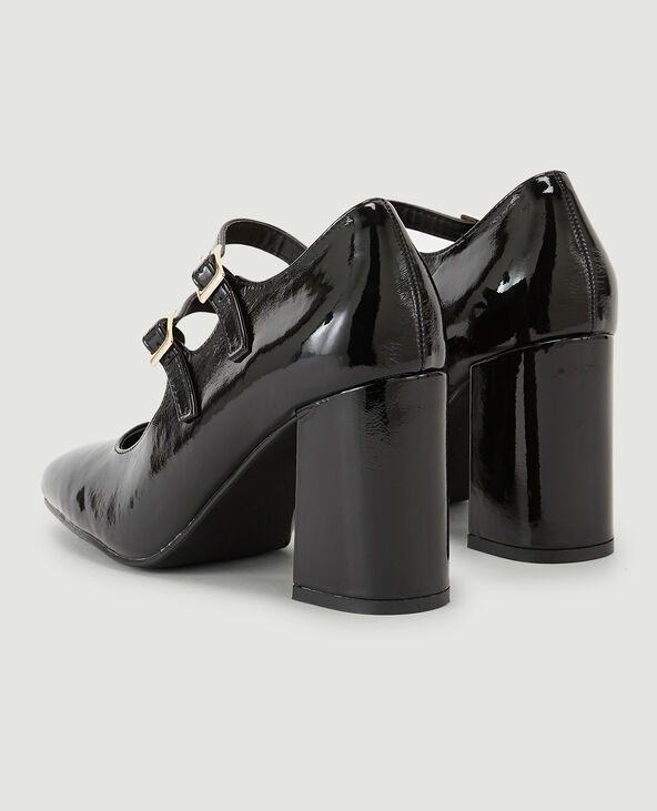 Babies à talons bouts carrés noir - Pimkie