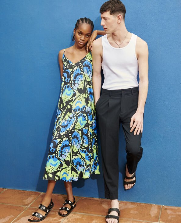 Robe dos-nu avec liens à nouer noir - Pimkie