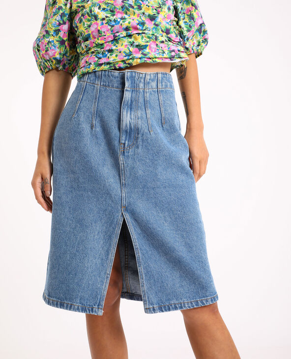 Jupe midi en jean Autres - Pimkie