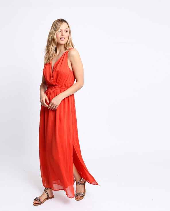 Robe longue empire marron - Pimkie