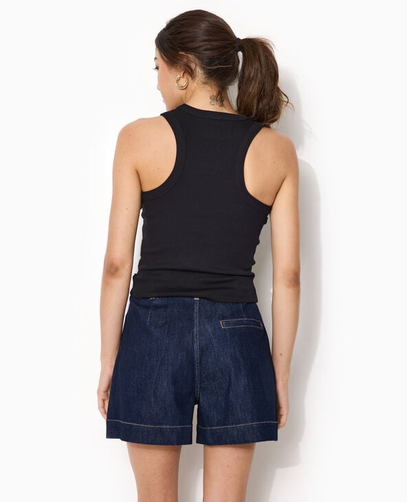 Débardeur dos nageur avec strass et perles devant noir - Pimkie
