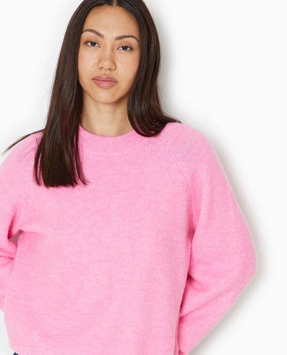 Pull oversize col rond manches raglan rose - Pimkie